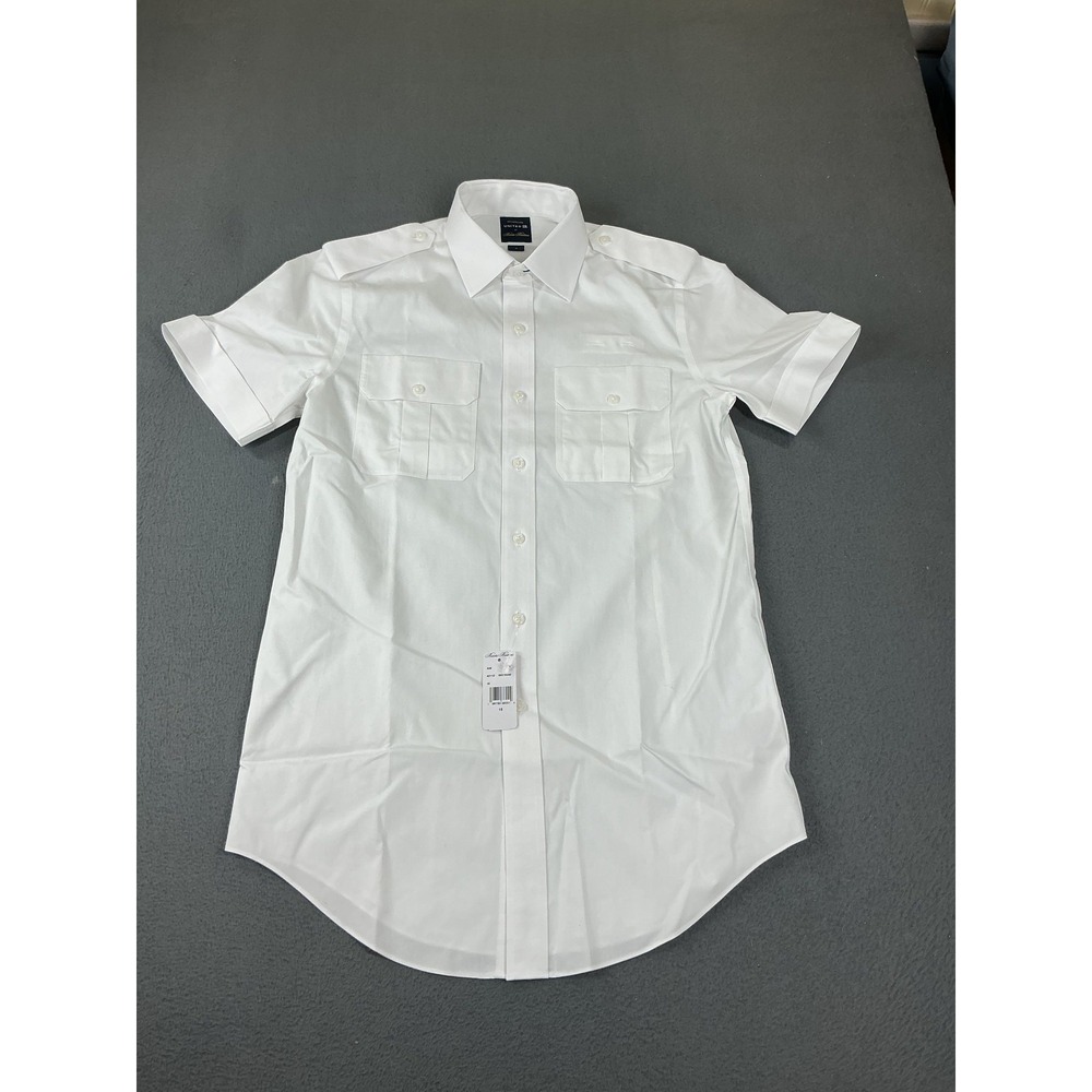 Brooks Brothers Shirt Mens 15 White Point Collar Short Sleeve Stretch Pocket